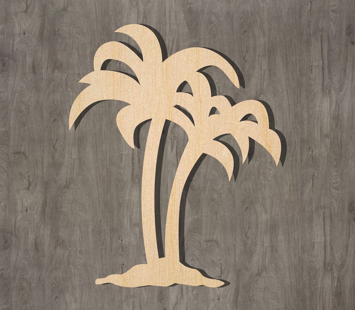 Palm Tree Cutout Unfinished Wood Shape Palm Tree Craft Etsy
