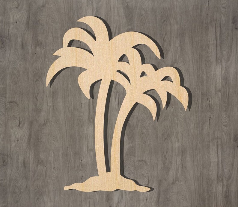 Palm Tree Cutout Unfinished Wood Shape Palm Tree Craft Etsy