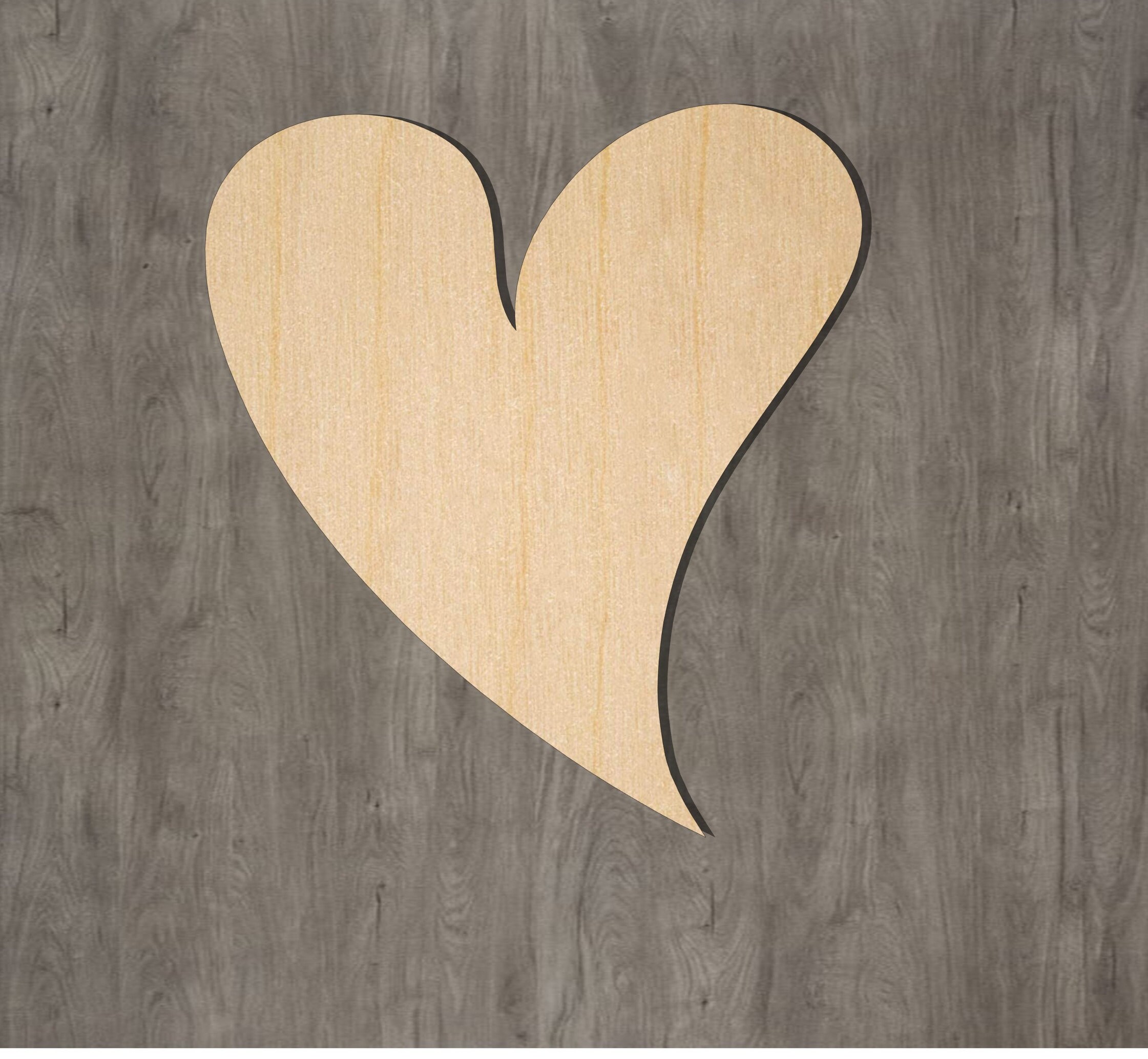 Heart Unfinished Wood Shape Wooden Heart Laser Cut Craft Etsy