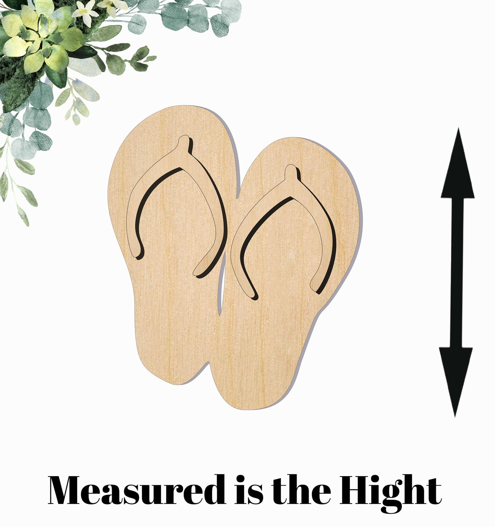 Flip Flop Cutout Unfinished Wood Shape Craft Supply Art | Etsy