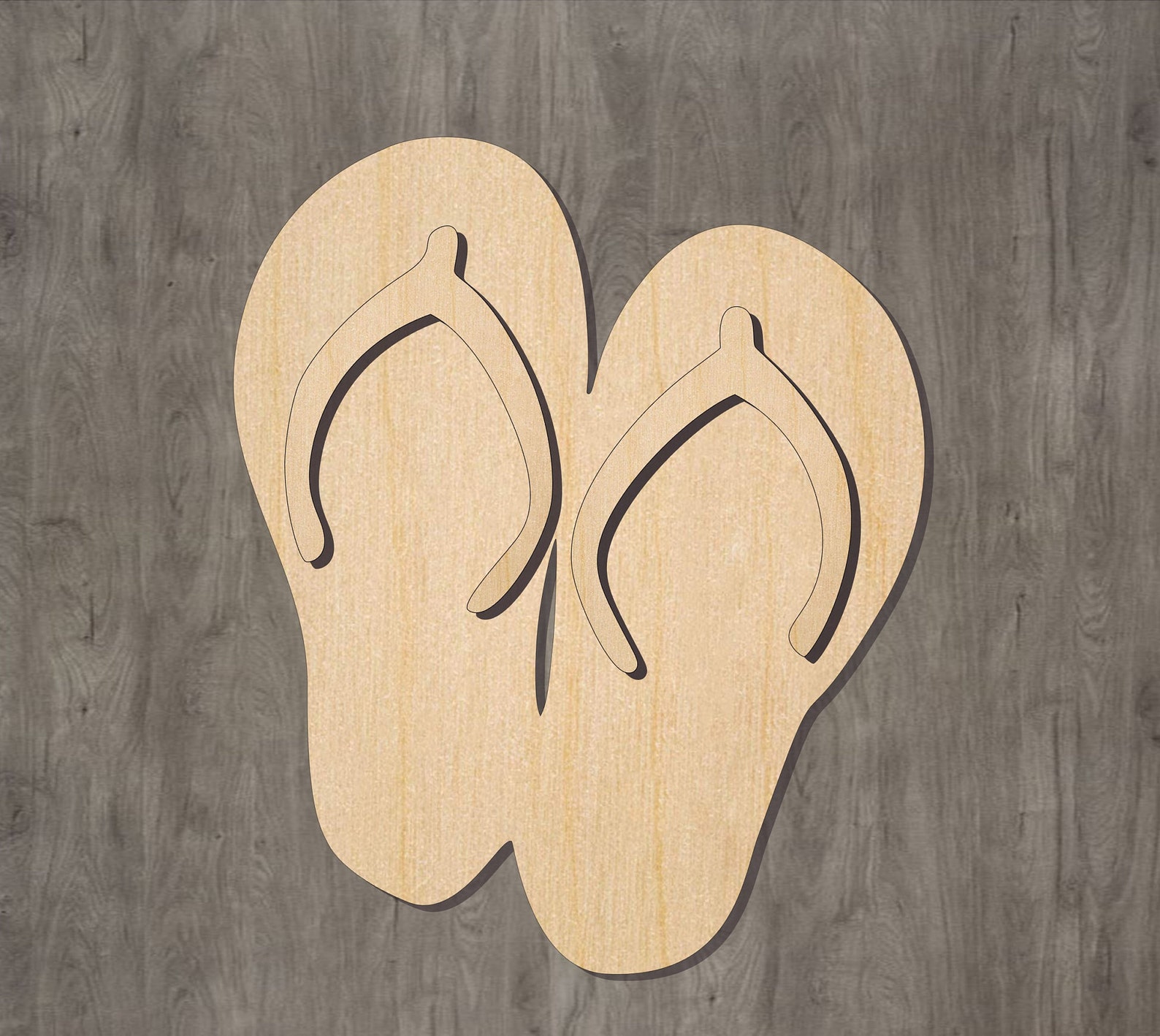 Flip Flop Cutout Unfinished Wood Shape Craft Supply Art Etsy