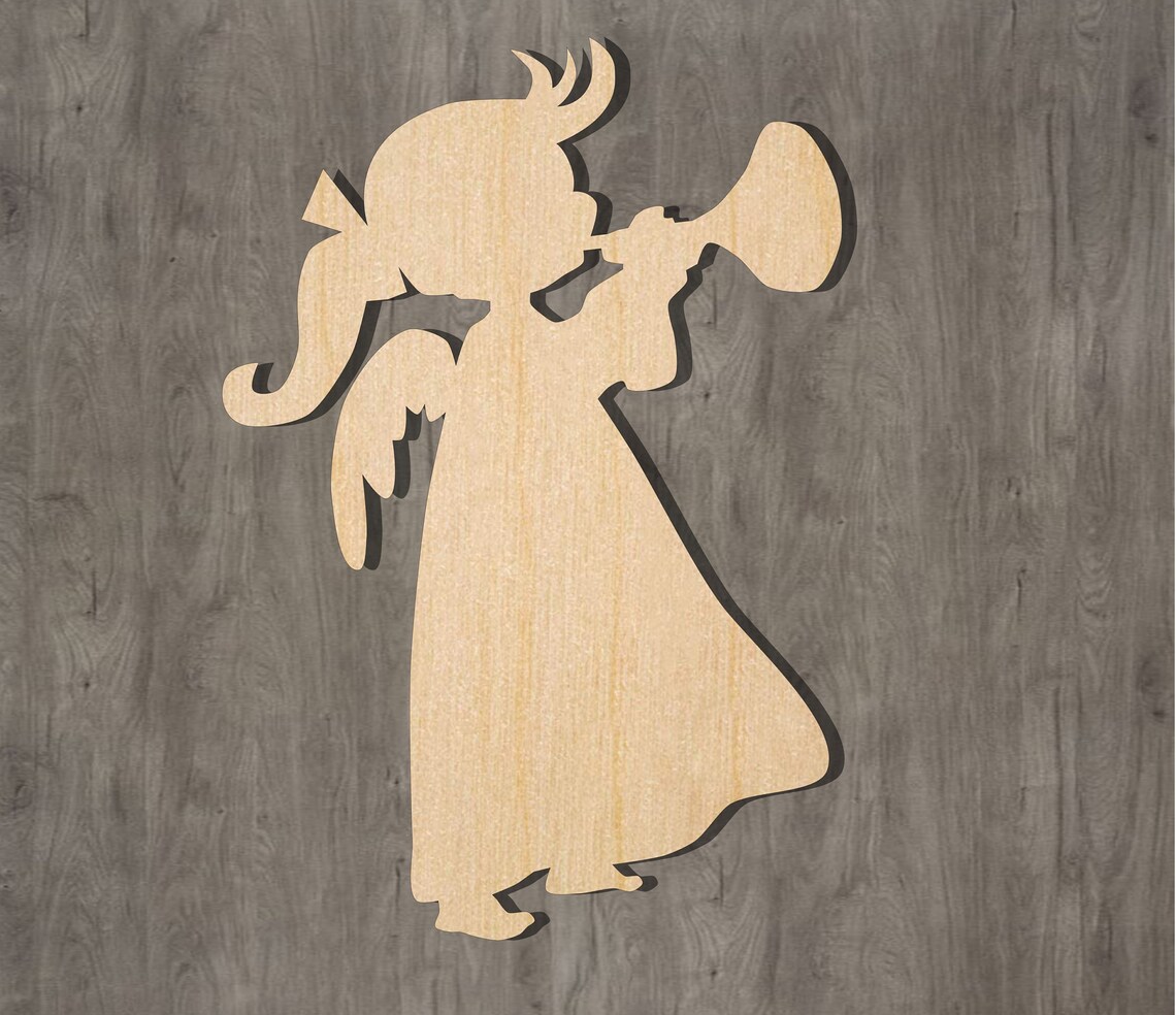 Angel Unfinished Wood Cutout Laser Cut Wood Shape Wooden Etsy