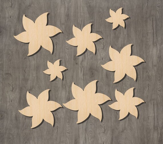 Flowers Unfinished Wood Shape Set of 8 Craft Supplies Etsy