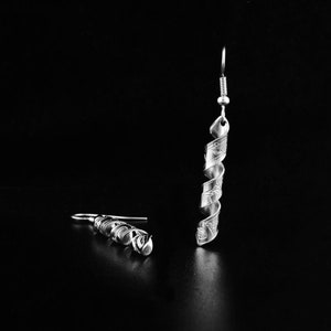 Canadian First Nations, Hand Carved Sterling Silver Spiral Orca Earrings, Indigenous Native Jewellery, Coast Salish