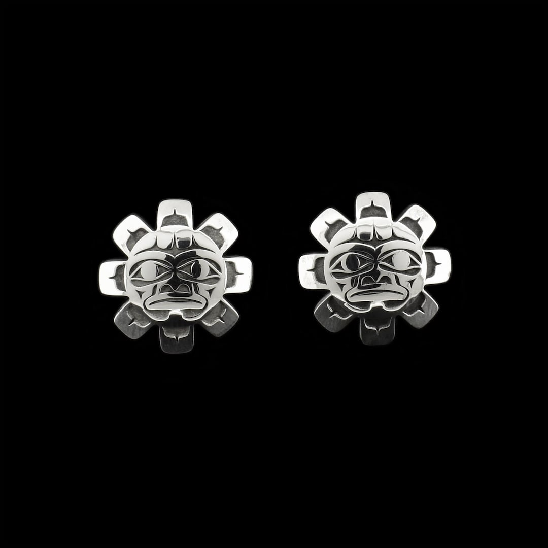 Canadian First Nations, Sterling Silver Sun Stud Earrings, Indigenous ...