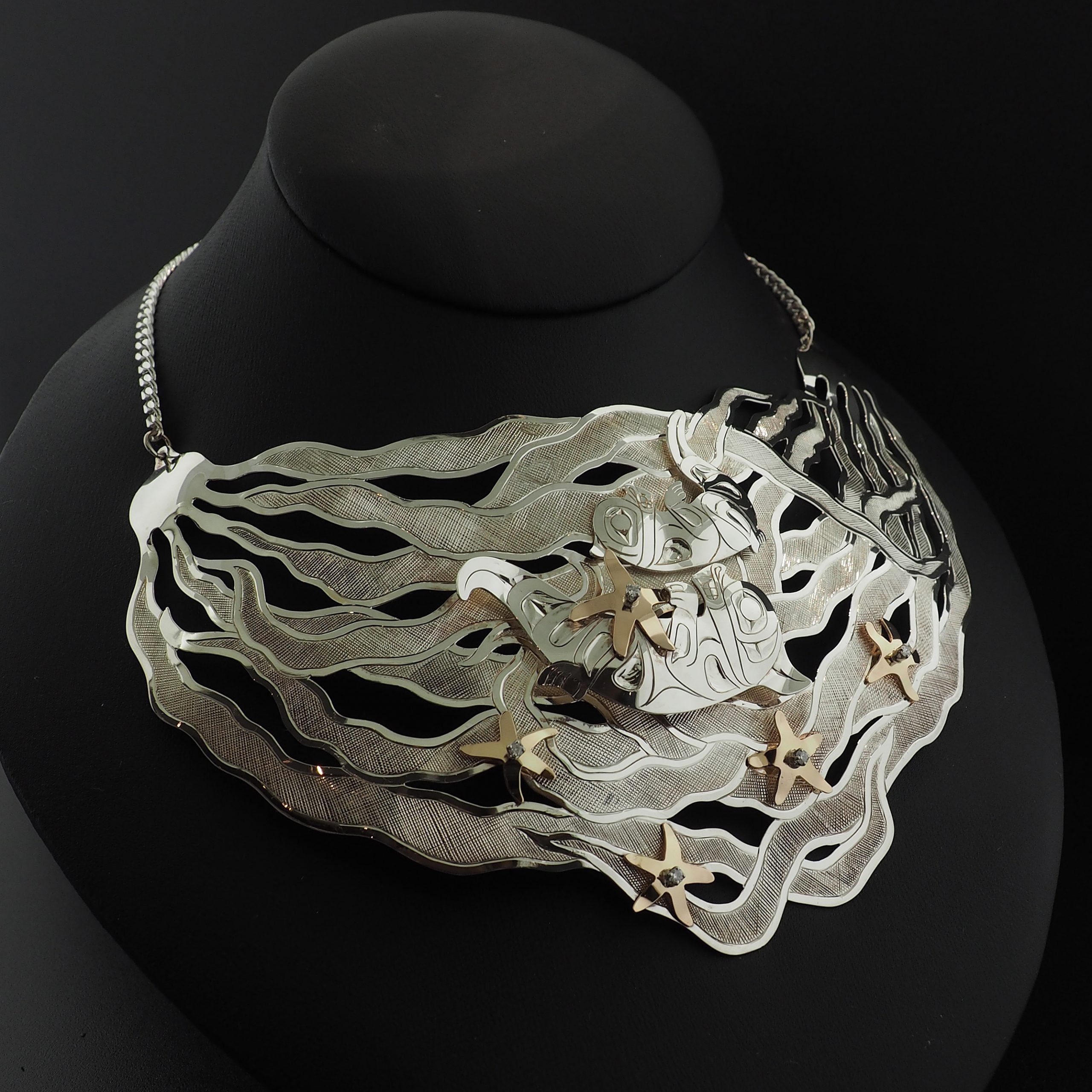 Canadian Indigenous Hand Carved Sterling Silver and 14K Gold Etsy