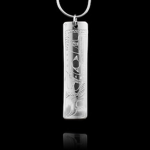Canadian First Nations, Hand Carved Sterling Silver Eagle and Raven Pendant, Indigenous Native Jewellery, Coast Salish