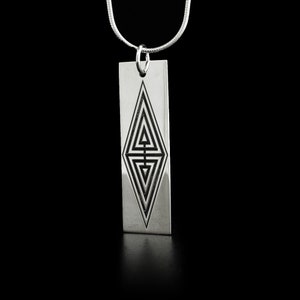 Canadian First Nations, Sterling Silver Mini Raven Tail Weave Pendant, Indigenous Native Jewellery, Tahltan Nation