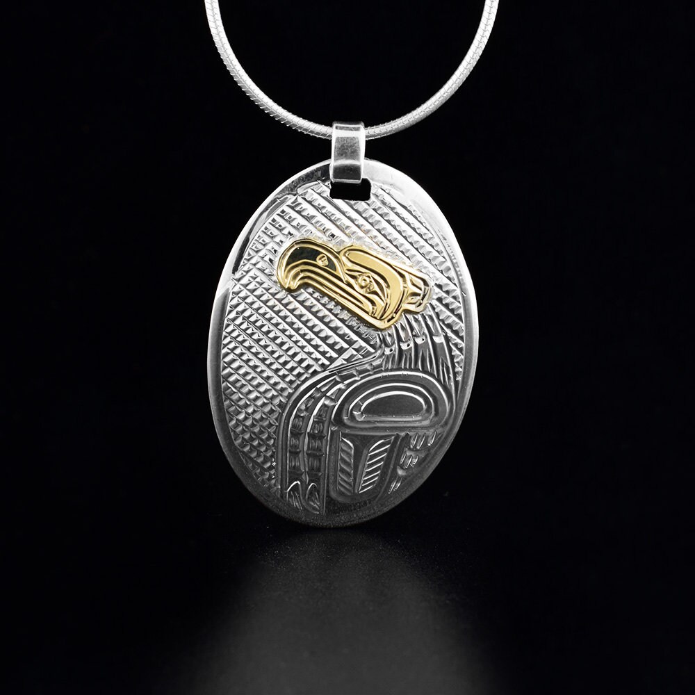 Canadian Indigenous Hand Carved 14K Gold and Sterling Silver Etsy