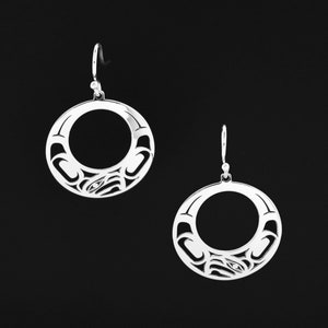 Canadian First Nations, Cutout Sterling Silver Eagle Earrings, Indigenous Native Jewellery, Tahltan Nation