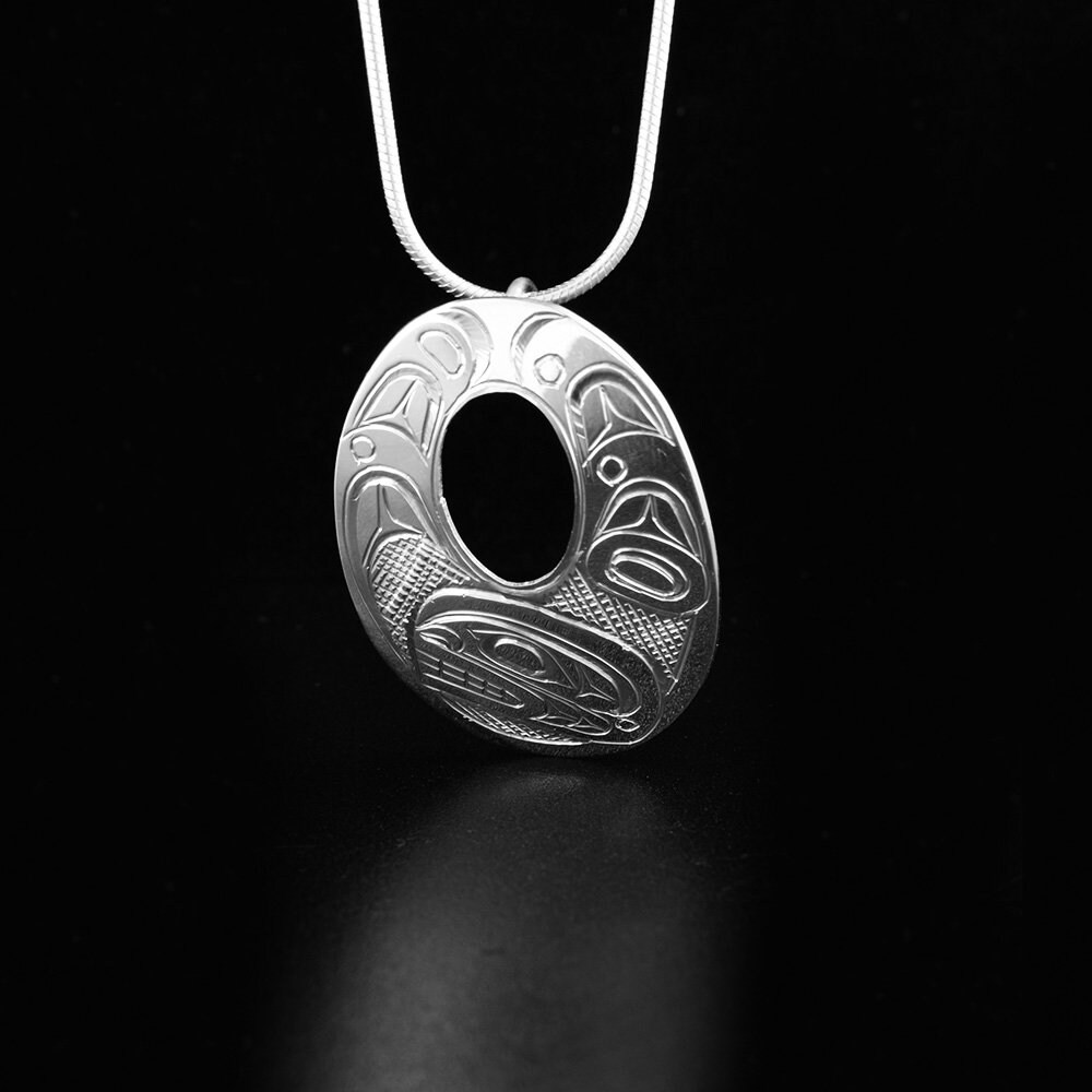 Canadian Indigenous Hand Carved Sterling Silver Orca Pendant Etsy