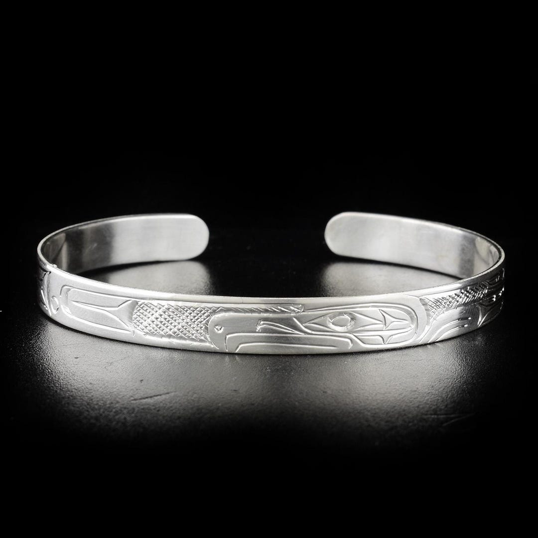 カナダ先住民族、手彫りスターリングシルバー1/4インチイーグル