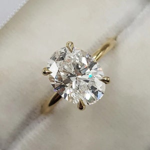 Forever One 2 CT Oval Cut Moissanite Engagement Ring | Oval Solitaire Wedding Ring | Bridal Promise Ring | Anniversary Gifts/Ring For Woman