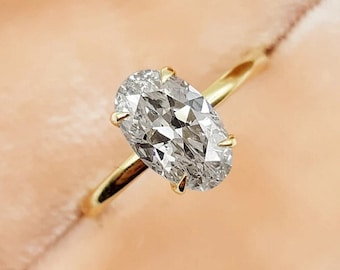 Forever One 1.75 CT Oval Cut Moissanite Engagement Ring | Oval Wedding Ring | Elongated Oval Solitaire Ring | Bridal Anniversary Gifts/Ring
