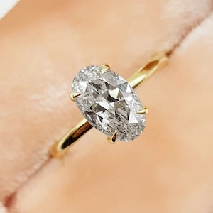 Forever One 1.75 CT Oval Cut Moissanite Engagement Ring | Oval Wedding Ring | Elongated Oval Solitaire Ring | Bridal Anniversary Gifts/Ring