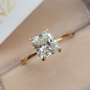 1.5 CT Cushion Cut Moissanite Engagement Ring, Forever One Cushion Solitaire Ring, Dainty Wedding Ring, Bridal Ring, Anniversary Gifts/Ring