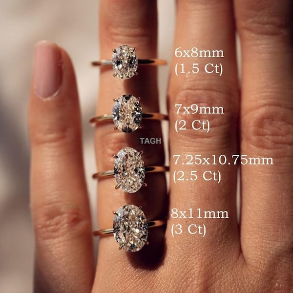 Vintage Hidden Halo 3 CT Oval Cut Moissanite Engagement Ring Diamond Wedding Ring Colorless Moissanite Ring Anniversary Ring for Gift