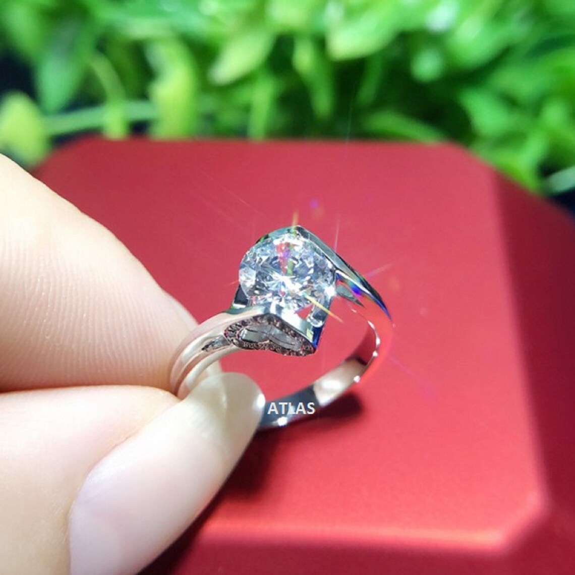 Moissanite Solitaire Ring Round 6.5mm Moissanite Solitaire Etsy