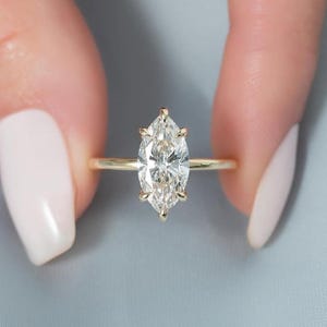 Marquise & Round Cut Promise Diamond Wedding Band 2ct Marquise Cut Moissanite Engagement Ring Hidden Halo Anniversary Ring Gift for Women