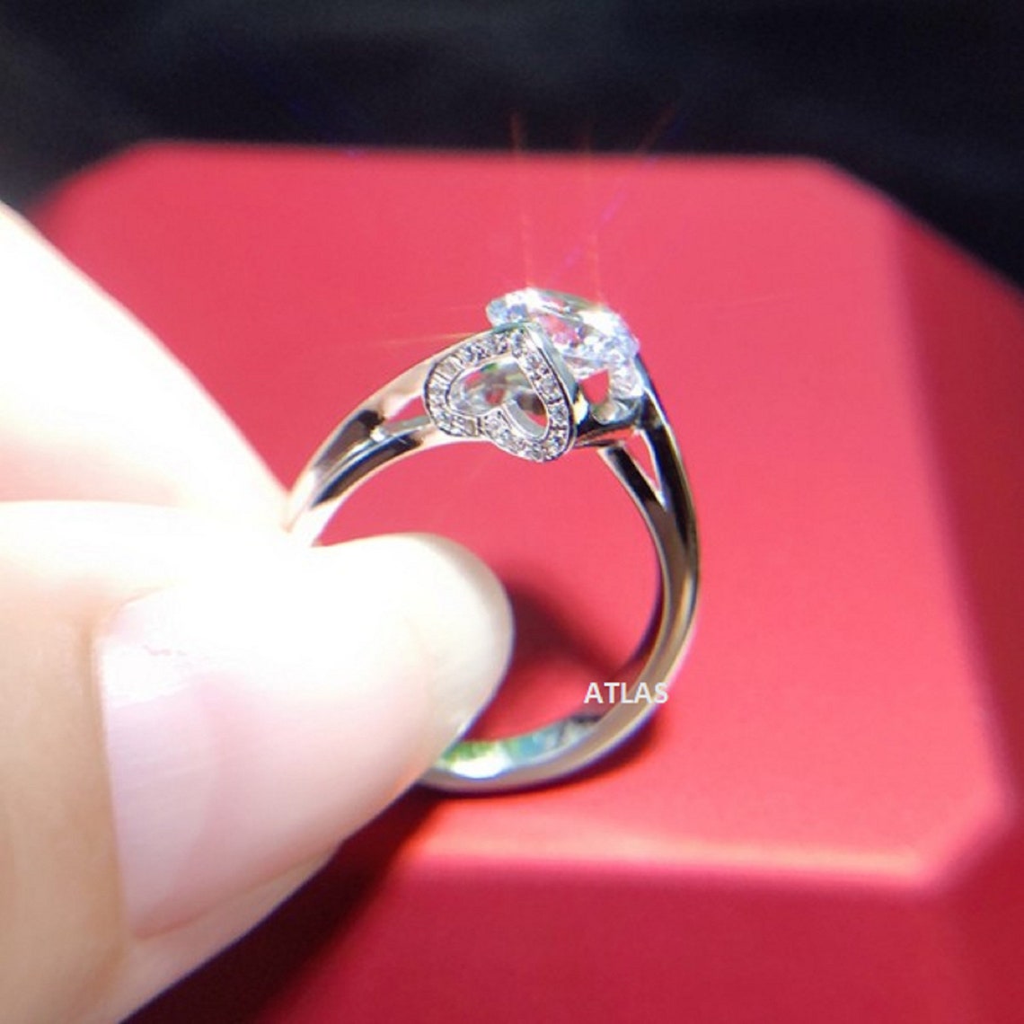 Moissanite Solitaire Ring Round 6.5mm Moissanite Solitaire Etsy