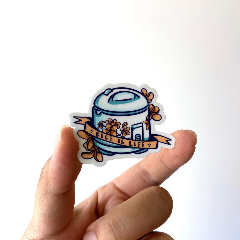 Rice Cooker Sticker Cute Food Sticker Rice is Life Sticker Etsy