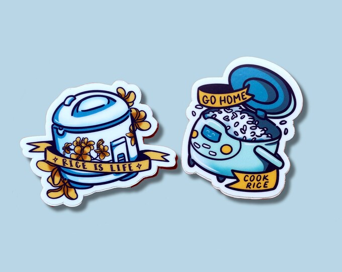 Rice Cooker Sticker Cute Food Sticker Rice is Life Sticker Etsy