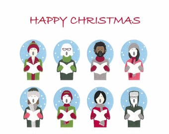 pack of 6 Greetings cards #KeepMusicLive Charity cards in support of Help Musicians Coronavirus Financial Hardship Fund Santa's Choir