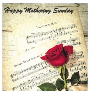 Mothering Sunday card - Musical theme