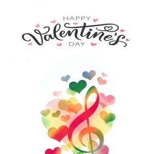Valentinstagskarte - Musikalisches Thema