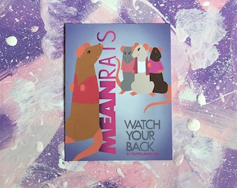 Mean Rats - Art Print - Mean Girls inspired - Regina George - Gretchen Weiners - Cady Heron - Karen Smith - y2k movie - Journaling Card