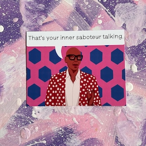 RuPaul - Inner Saboteur Art Print - RuPaul's Drag Race - Drag Queens - RPDR - Journaling Card - Print - Rupaul Charles Stationery