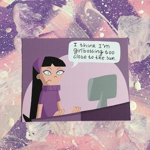 Girlboss Art Print - Girlbossing too Close to the Sun - Trixie Tang - Fairly Odd Parents - y2k - 00s - 2000 pop culture - carte de journalisation