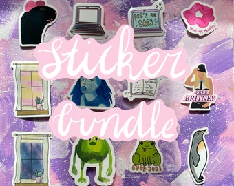 Sticker Bundle - 5 Vinyl Stickers - Pick Your Own Sticker Pack - Laptop Sticker - Waterbottle Sticker - Cute Y2K Vibes -