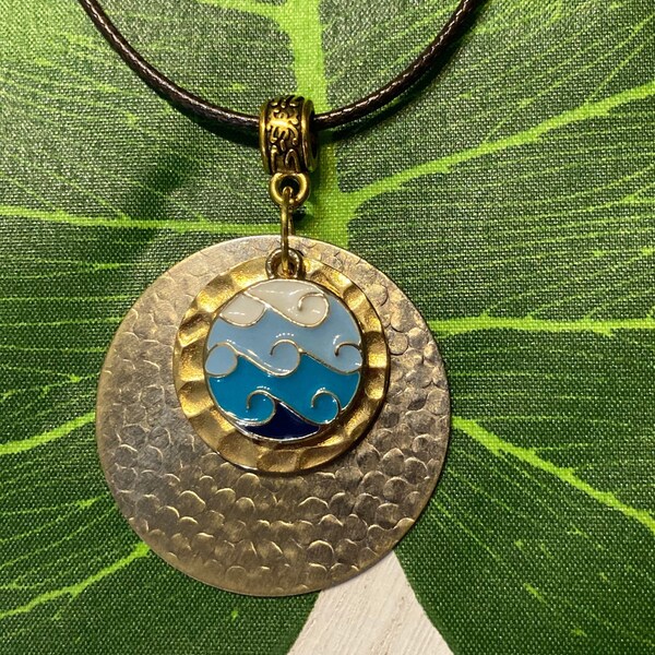 Hammered Brass Necklace Etsy