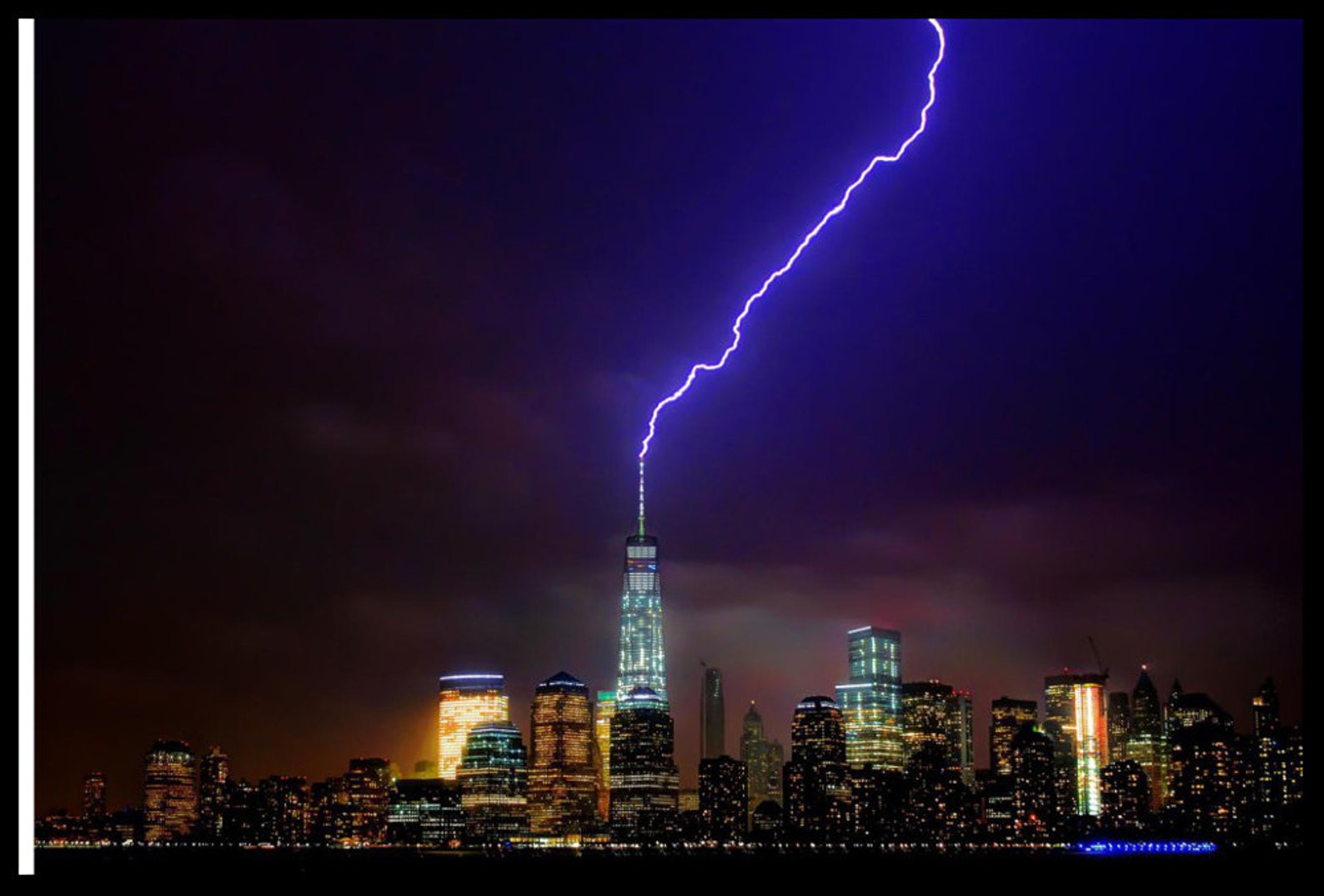 Freedom Tower Lightning Strike NYC Large Etsy