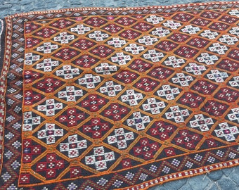 5'2x9'2 Cicim (ジジム) カーペット ラージ ヴィンテージ トルコ