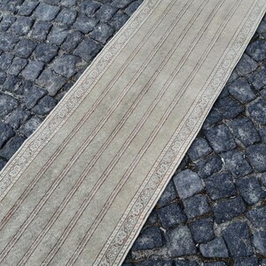Long muted runner rug,  1.8x11.7 feet , Oushak runner green,pink & blue , Free Shipping, kitchen rug, stair rug, 56x356 cm, RNR157