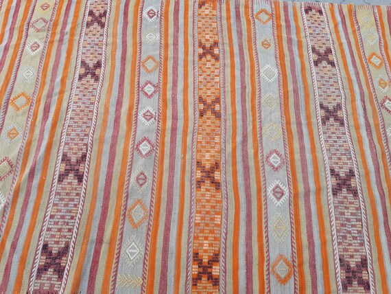 ヴィンテージキリム 5.1x10.2 Ft, Oversize Turkish Vintage Kilim , Oushak