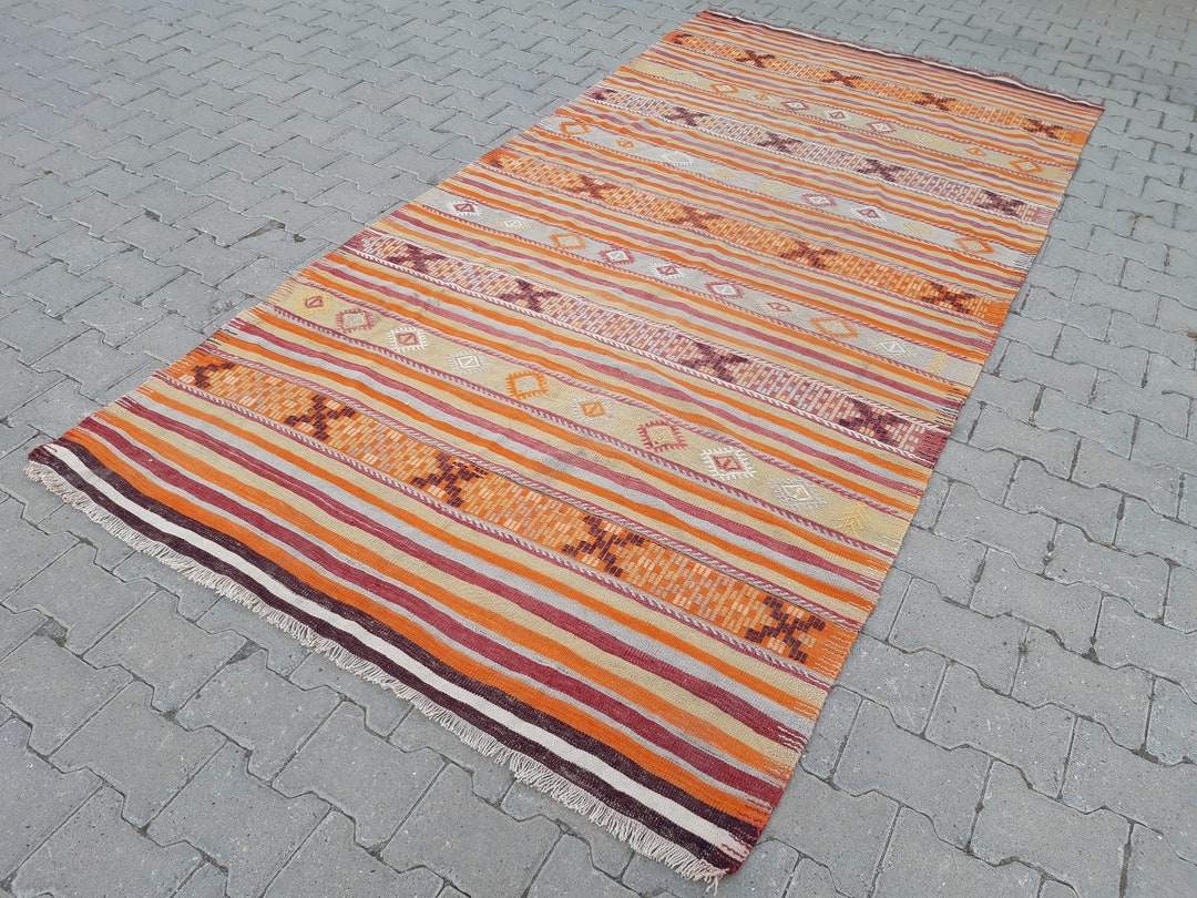 ヴィンテージキリム 5.1x10.2 Ft, Oversize Turkish Vintage Kilim , Oushak