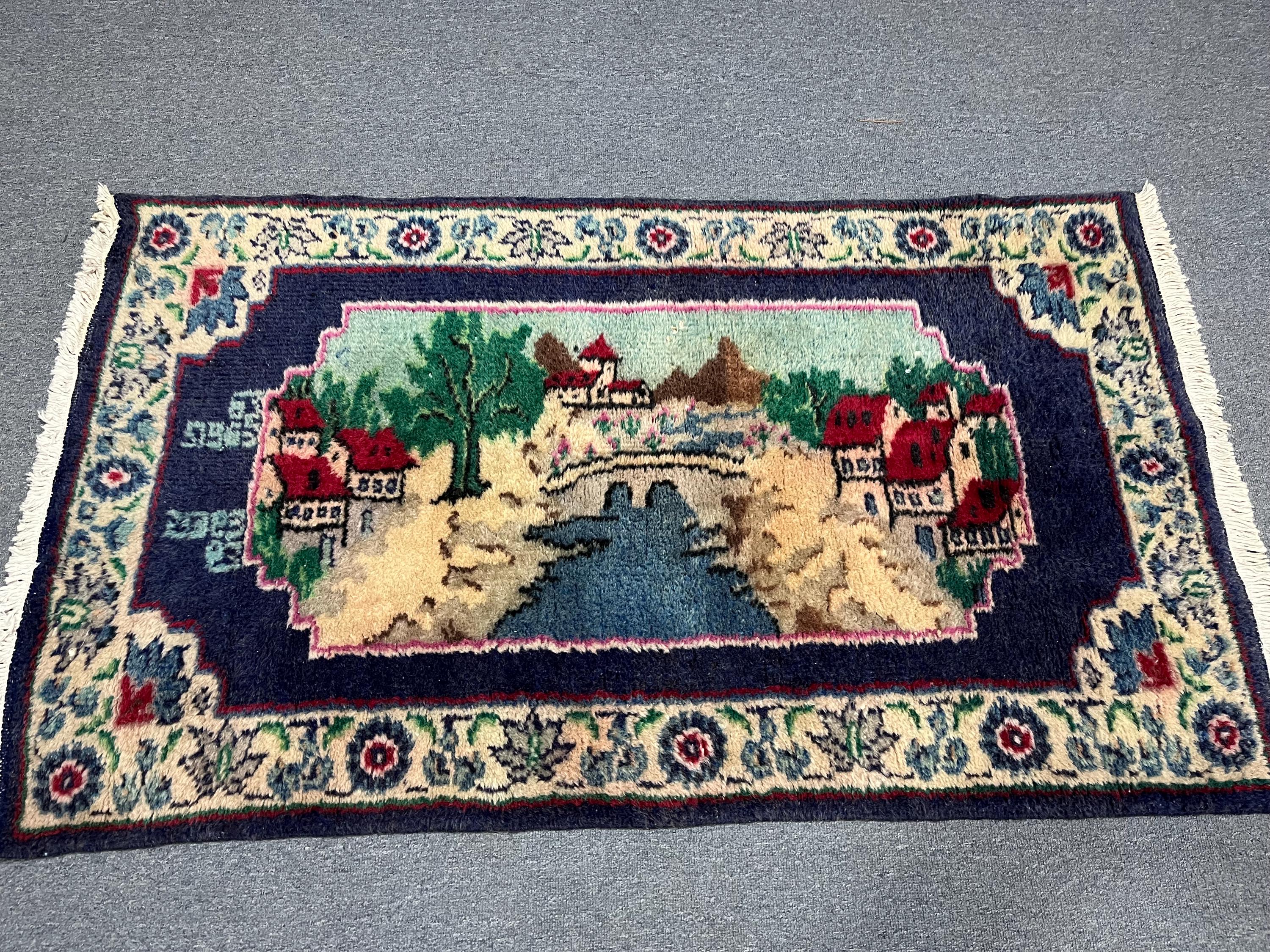 Navy Turkish Oushak Rug: Soft Wool Vintage Carpet (2'7x4'6) - Etsy