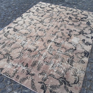 Muted Oushak Rug: 6.1x8.1 ft, Large Turkish Wool Area Rug
