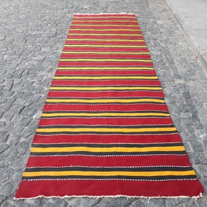 3.8x11.5 Southwest Desert Design Kilim Rug Turkish Vintage Flatweave Carpet  -  - 116x350 cm - KLM137