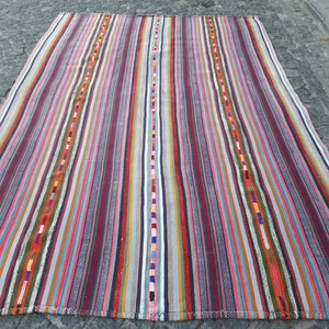 6.7x10 Flat weave  Minimalist Scandinavian Moroccan Vintage Turkish Kilim Rug,  from the 60's  , KLM131