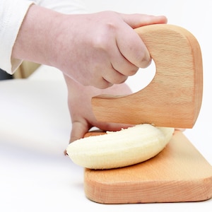Safe wooden knife for children / vegetable and fruit cutter for toddlers / customizable