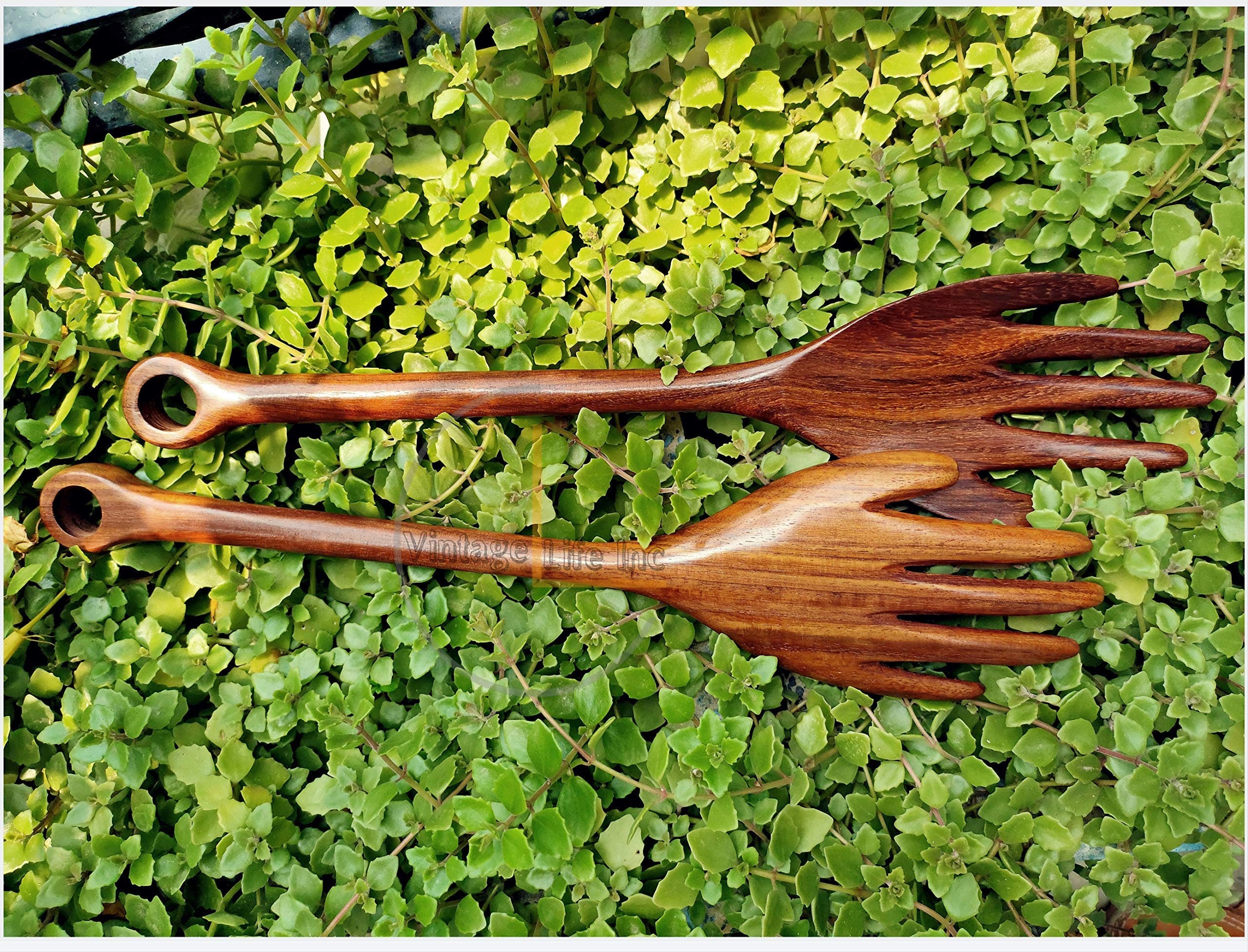 Handshaped Wooden Salad Servers Wooden Salad Serving Set Etsy