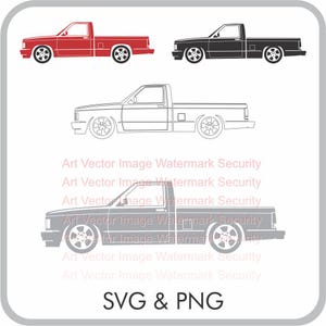 1982-1990 1991-1993 Chevy Chevrolet S10 S-10 Pickup truck svg vector Silhouette Cut Files Design Clip Art Paper Craft Laser Cricut png image