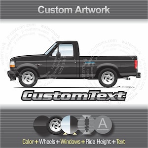 Custom 93 1993 1994 94 95 1995 F-150 SVT Lightning Pickup Truck Ford art for T-Shirt Hoodie Long Sleeve Sweatshirt Mug Sticker Cap tank top