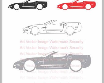 1998-04 Chevy Corvette C5 Convertible Vector Cut File (SVG, PNG)