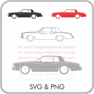 1979 1980 1981 79 80 81 Chevy Chevrolet Monte Carlo svg vector Silhouette Cut Files Design Clip Art Paper Craft Laser Cricut png image