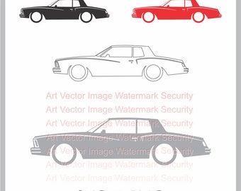 1979 1980 1981 79 80 81 Chevy Chevrolet Monte Carlo svg vector Silhouette Cut Files Design Clip Art Paper Craft Laser Cricut png image